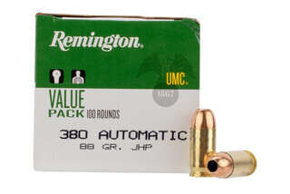 Remington UMC 88gr .380 ACP jacketed hollow points in a 100-round value pack
